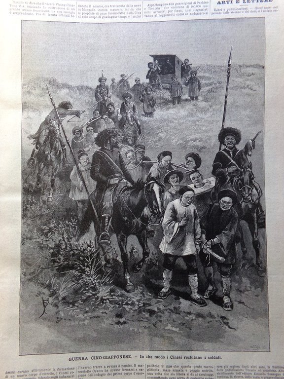 Il Secolo Illustrato 6 Gennaio 1895 Battaglia Saganeiti Cina Giappone …