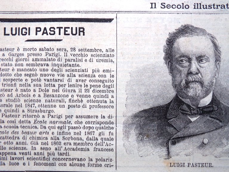 Il Secolo Illustrato 6 Ottobre 1895 Morte di Louis Pasteur …