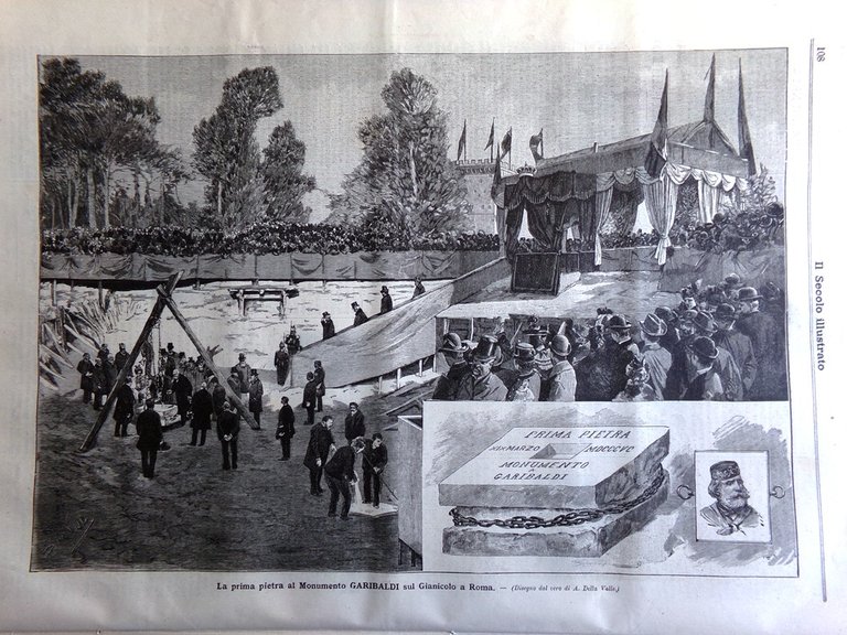 Il Secolo Illustrato 7 Aprile 1895 Monumento Garibaldi Roma Belle …
