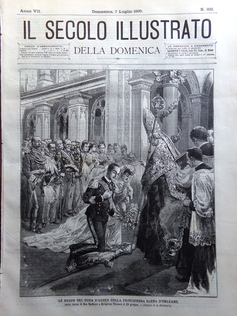 Il Secolo Illustrato 7 Luglio 1895 Alaska Nozze Duca d'Aosta …