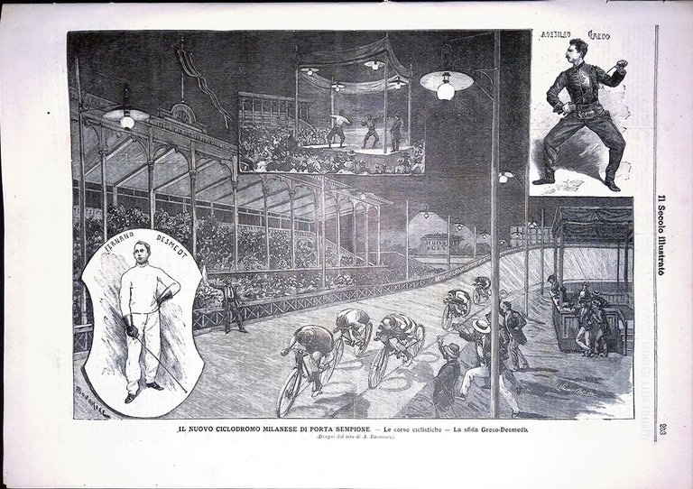 Il Secolo Illustrato 9 Agosto 1896 Moti Zurigo Ciclodromo Milano …