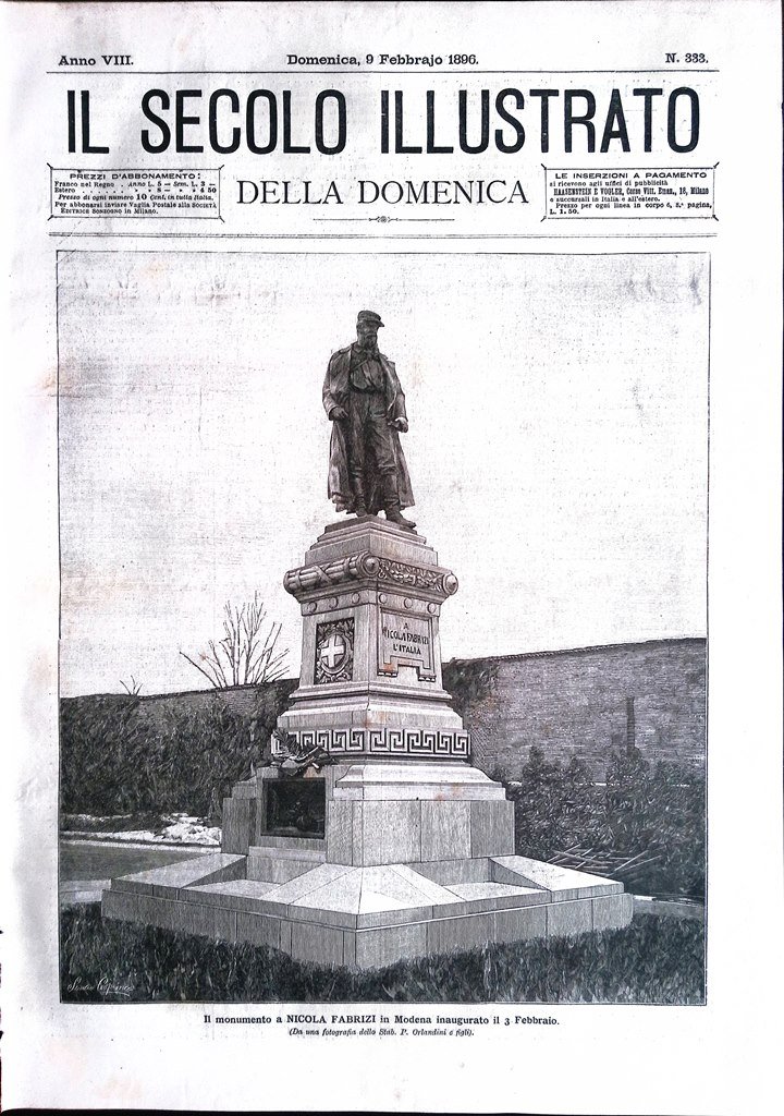 Il Secolo Illustrato 9 Febbraio 1896 Fabrizi Modena Italiani in …