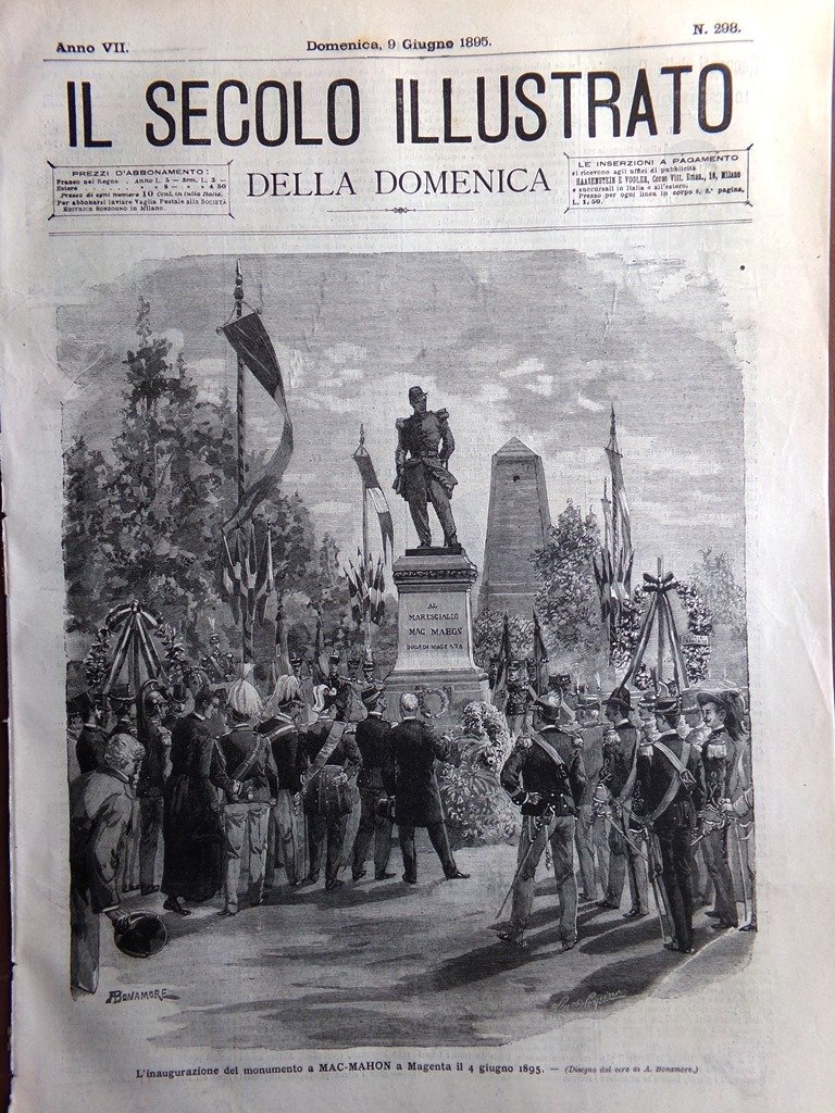 Il Secolo Illustrato 9 Giugno 1895 Mac-Mahon Magenta Naufragio Don …