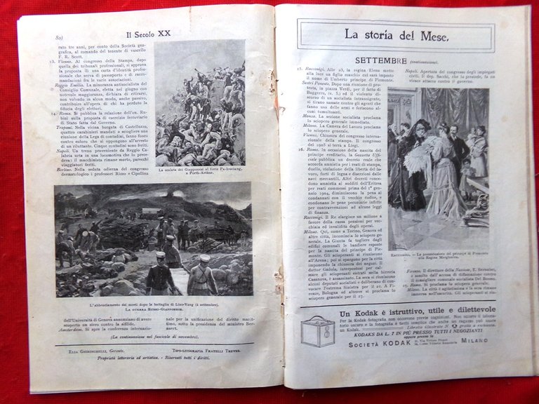 Il Secolo XX Riepilogo 1904 Guerra Russo-Giapponese Port Arthur Savoia …