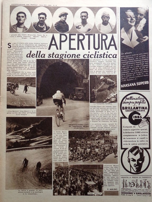 Illustrazione del Popolo 1 Aprile 1934 Eschimesi Spagna Orvieto Ciclismo …