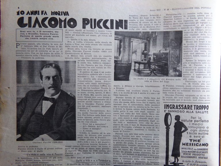 Illustrazione del Popolo 1 Dicembre 1934 Puccini Officine Scimmie Difesa …