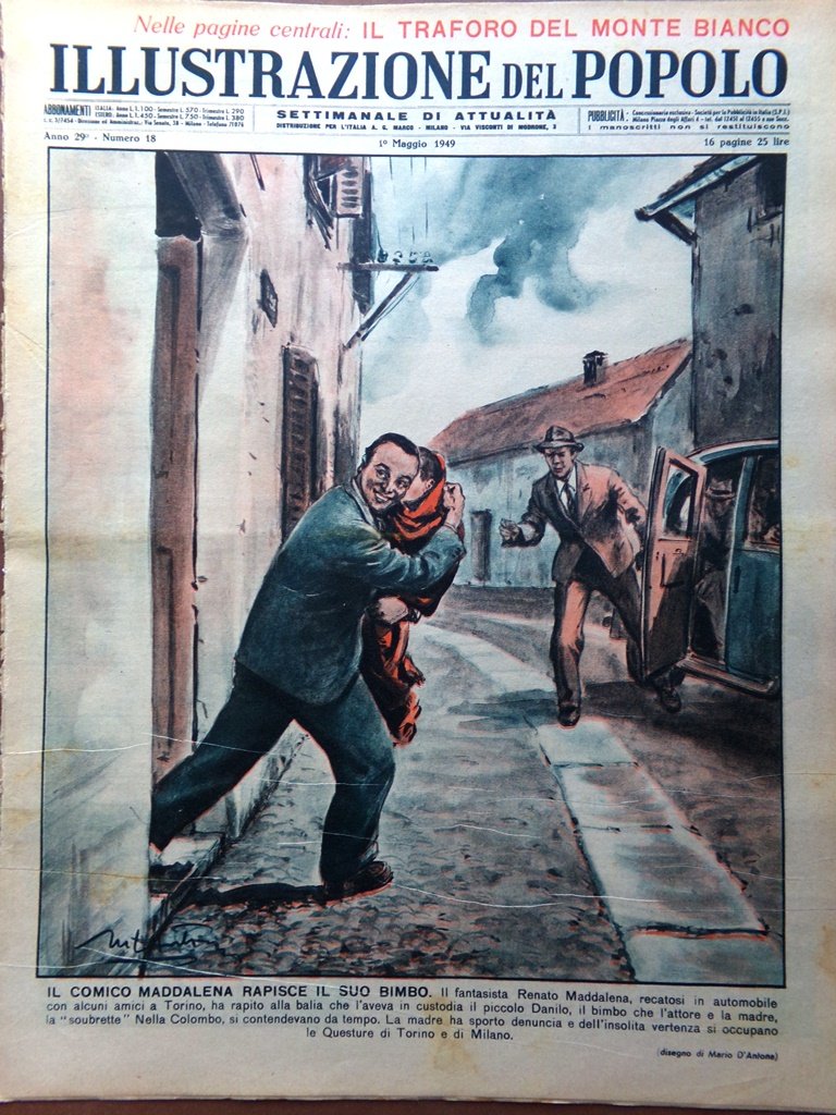 Illustrazione del Popolo 1 Maggio 1949 Maddalena Chaplin Eire John …