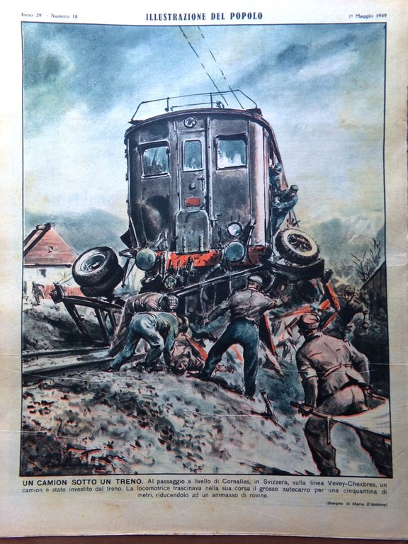 Illustrazione del Popolo 1 Maggio 1949 Maddalena Chaplin Eire John …