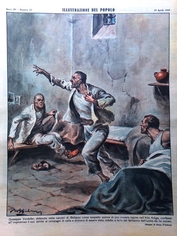 Illustrazione del Popolo 10 Aprile 1949 Basiasco Cyliakus Oscar Amedei …