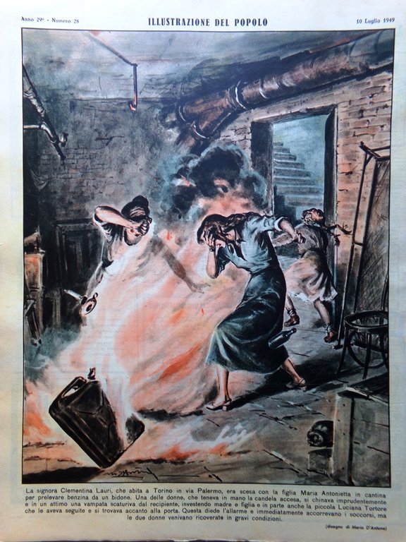 Illustrazione del Popolo 10 Luglio 1949 Fangio Monza Tour Romanzo …