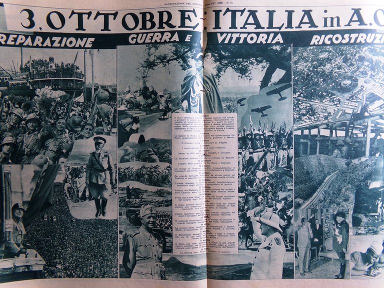 Illustrazione del Popolo 10 Ottobre 1936 Africa Orientale Bologna Crocis …