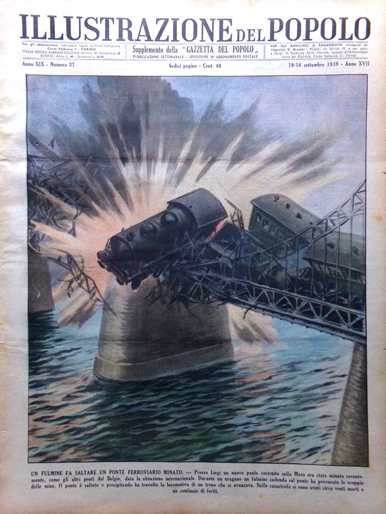 Illustrazione del Popolo 10 Settembre 1939 WW2 Conflitto Germania Polonia … | Immagine principale