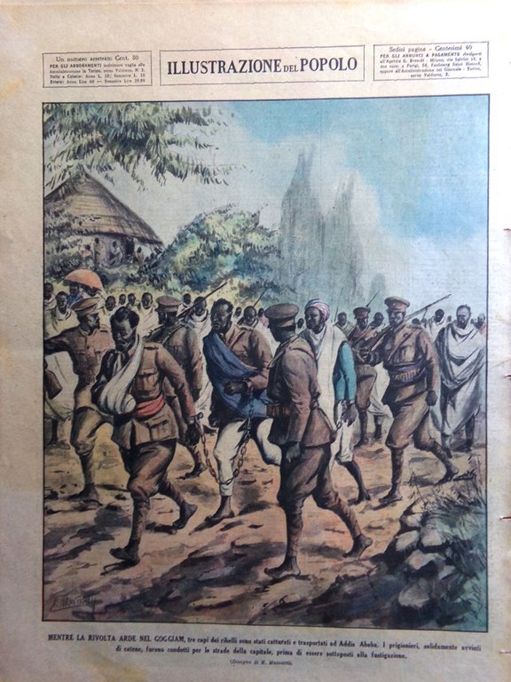Illustrazione del Popolo 11 Aprile 1936 Strade Abissinia Dardanelli Marmo …