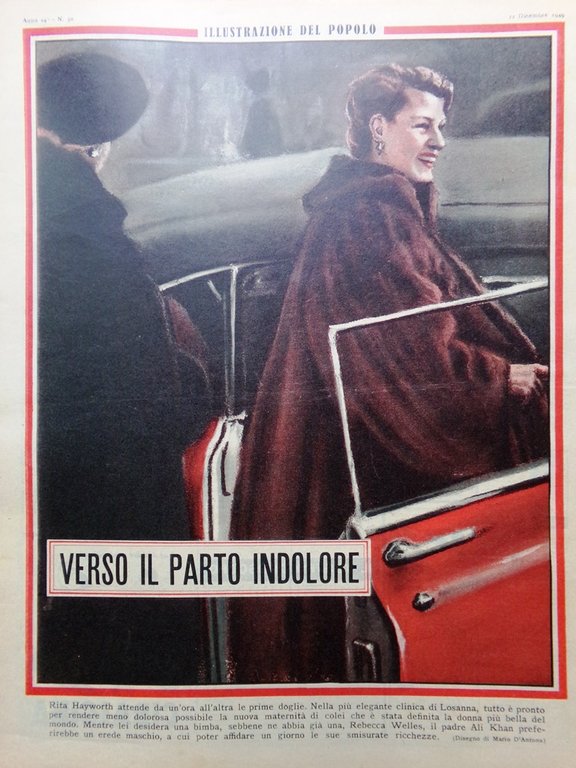 Illustrazione del Popolo 11 Dicembre 1949 Rita Hayworth Bellomo Deledda …