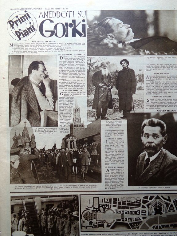 Illustrazione del Popolo 11 Luglio 1936 Gorki Cavalleria Olimpiadi Pace …
