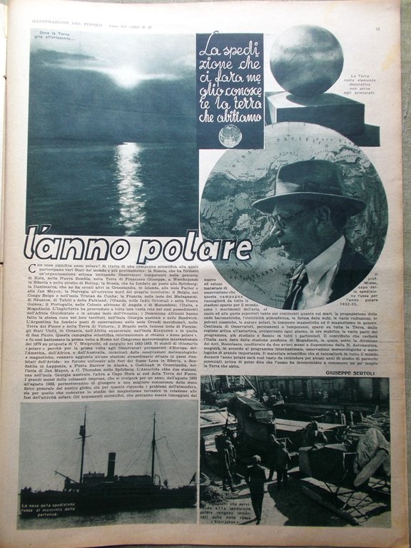 Illustrazione del Popolo 11 Settembre 1932 Suore Laghi Vize Polo …