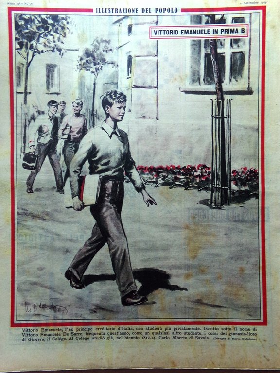 Illustrazione del Popolo 11 Settembre 1949 Tito Chamberlain Magnani Giovinezza