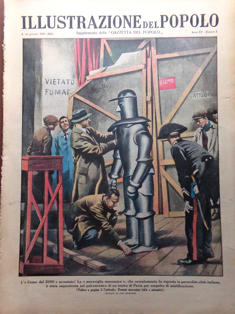 Illustrazione del Popolo 12 Gennaio 1935 Mascagni Uomini Meccanici Garbo …