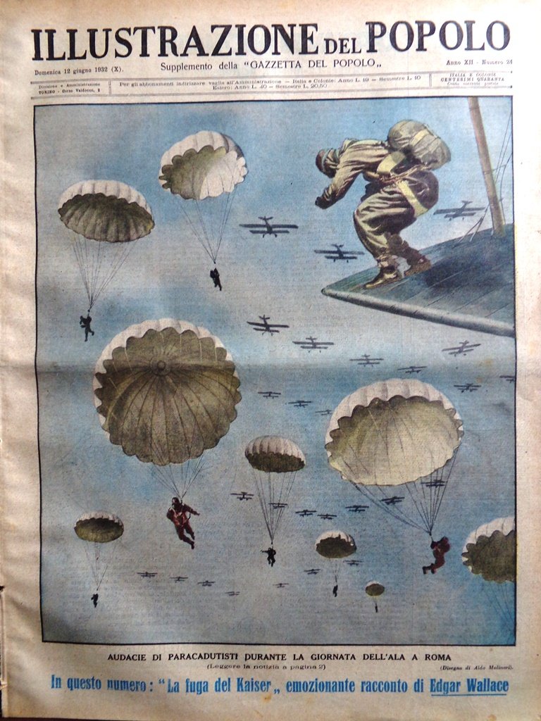 Illustrazione del Popolo 12 Giugno 1932 Calcio Bologna Jazz Dnepr …