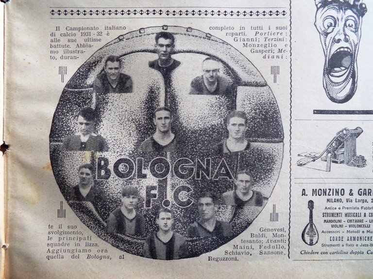 Illustrazione del Popolo 12 Giugno 1932 Calcio Bologna Jazz Dnepr …