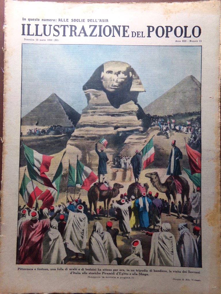 Illustrazione del Popolo 12 Marzo 1933 Cinesi Inferno Hitler Reichstag …
