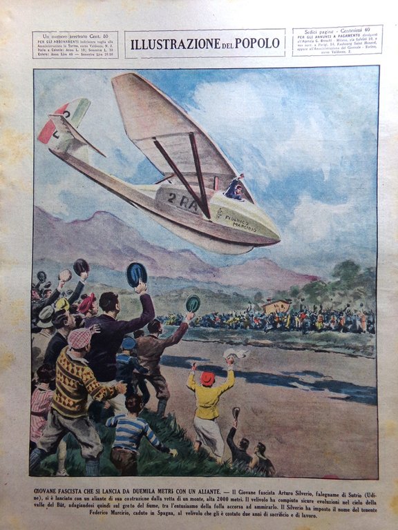 Illustrazione del Popolo 12 Settembre 1937 Bocciofila Sanremo Legionari Spagna