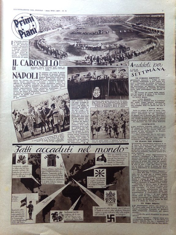 Illustrazione del Popolo 13 Giugno 1937 Carosello Napoli Miracolo Cieco …