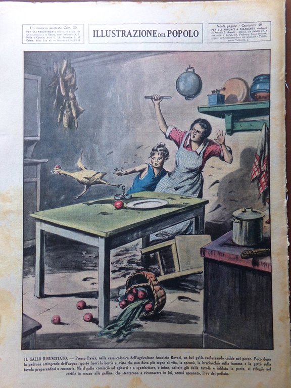 Illustrazione del Popolo 13 Luglio 1935 Juventus Suono Disegnato Scalatori …