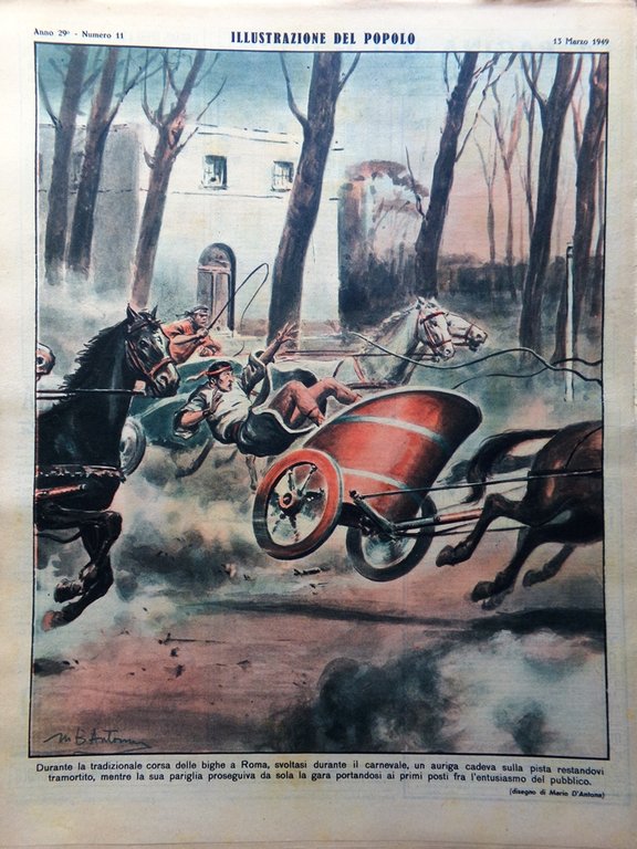 Illustrazione del Popolo 13 Marzo 1949 Evita Peron Piano Marshall …