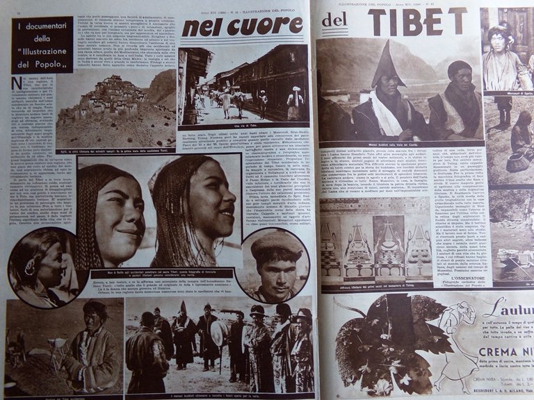 Illustrazione del Popolo 13 Ottobre 1934 Tibet Lindbergh Streghe Sport …