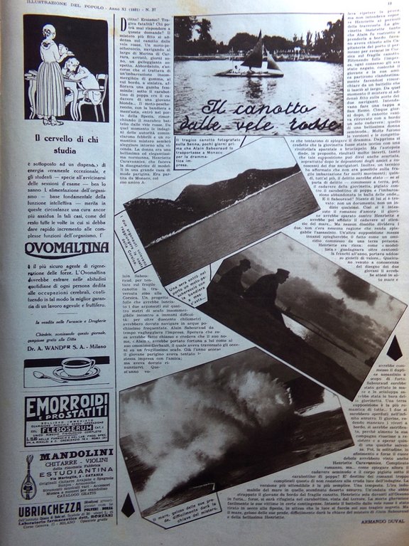 Illustrazione del Popolo 14 Settembre 1935 Astrid Principato Monaco Faro …