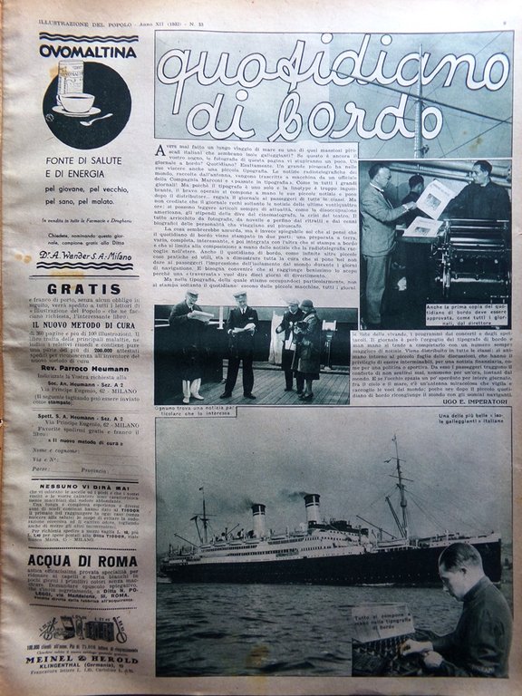 Illustrazione del Popolo 14 Agosto 1932 Scott Piccard Casa Bianca …