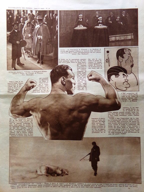 Illustrazione del Popolo 14 Dicembre 1930 Topolino Disney Shearer Carnera …