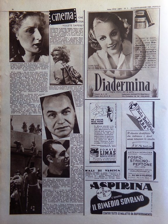 Illustrazione del Popolo 14 Febbraio 1937 Mantovani Portogallo Lindbergh Harvey