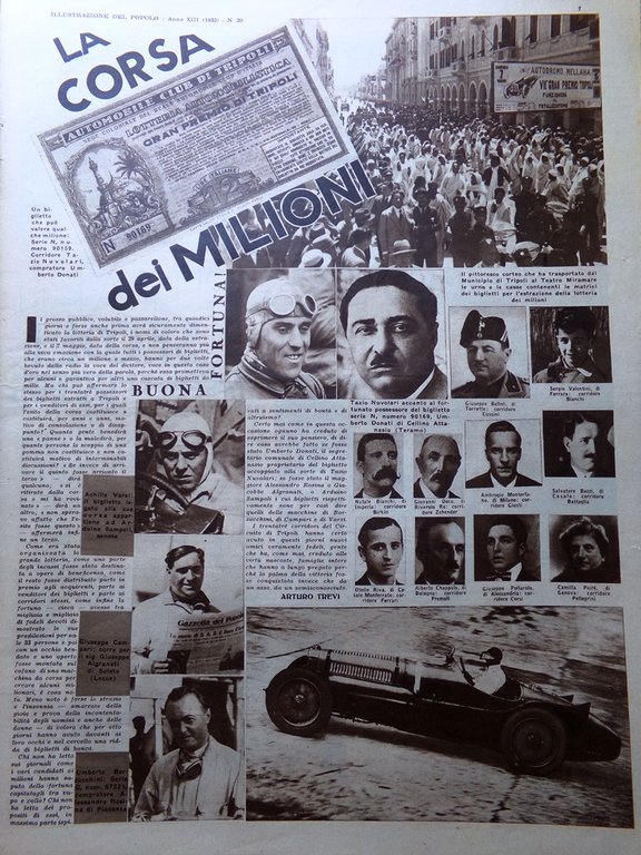 Illustrazione del Popolo 14 Maggio 1933 Tripoli Nuvolari Cosacchi Volo …