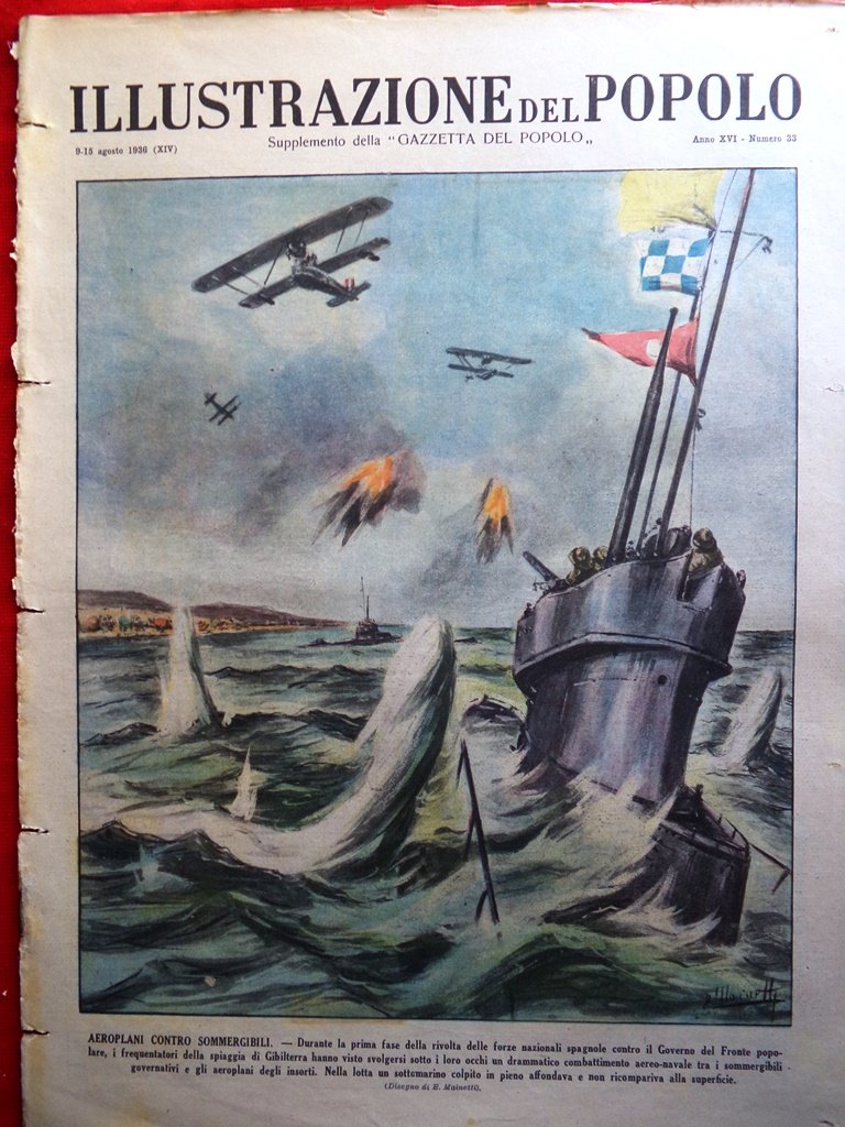 Illustrazione del Popolo 15 Agosto 1936 Racine Shaw Olimpiadi Guerra …