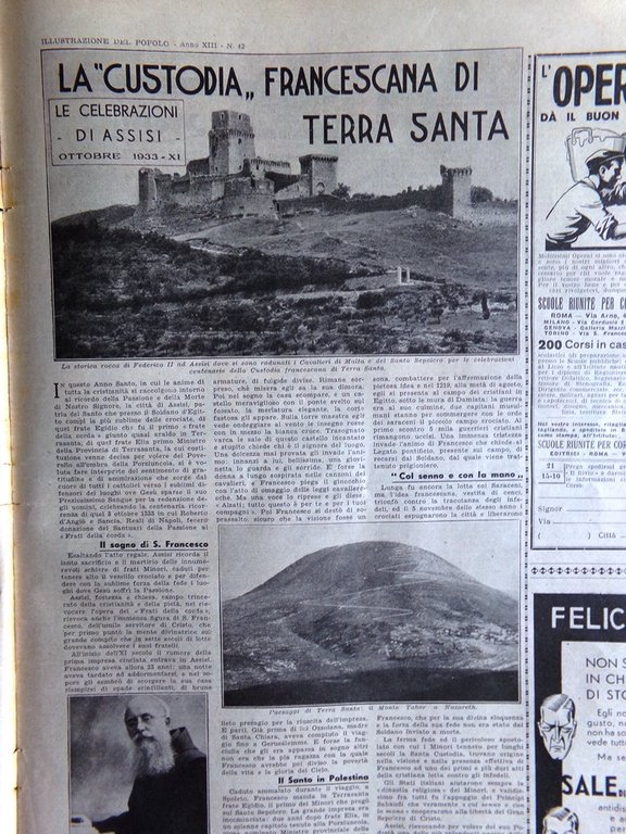 Illustrazione del Popolo 15 Ottobre 1933 Ciclone Tampico Assisi Sindone …