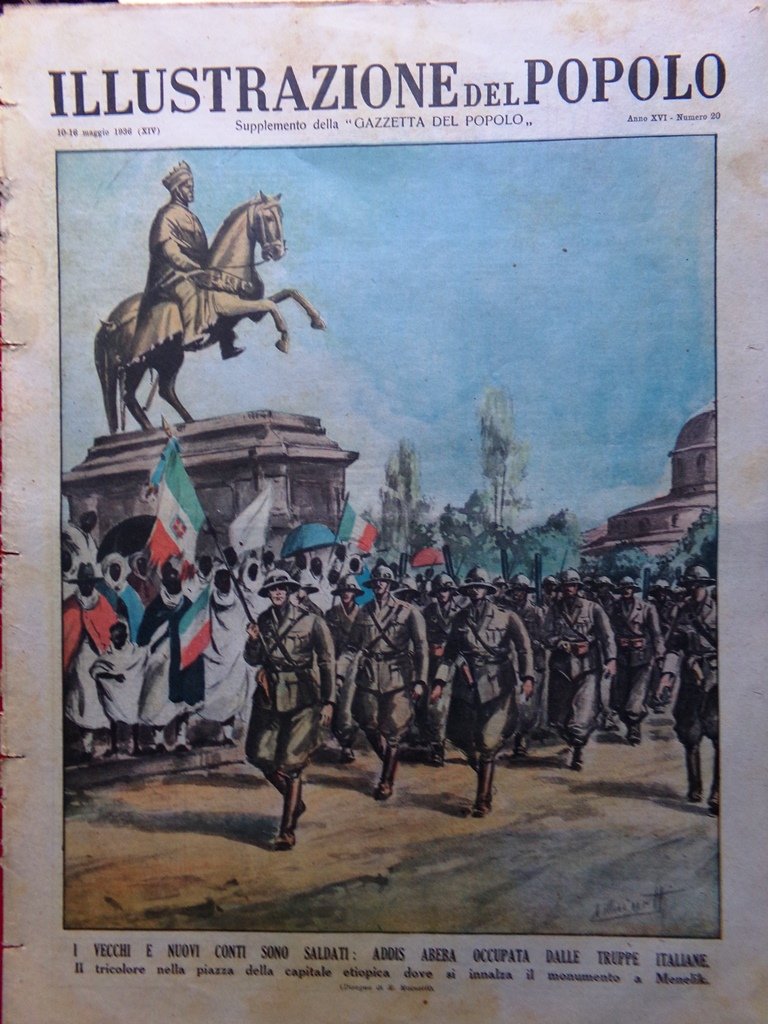 Illustrazione del Popolo 16 Maggio 1936 Rapine Inglesi Etiopia Italiana …