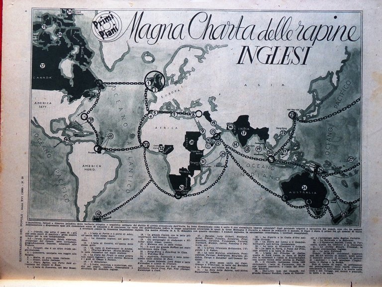 Illustrazione del Popolo 16 Maggio 1936 Rapine Inglesi Etiopia Italiana …