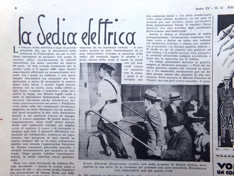 Illustrazione del Popolo 16 Marzo 1935 Sedia Elettrica Ballo Takako …