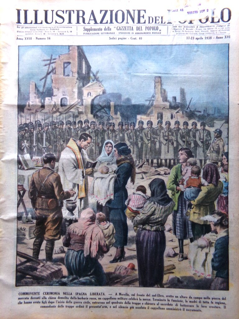 Illustrazione del Popolo 17 Aprile 1938 Spagna Catalogna Cinema Giapponese … | Immagine principale