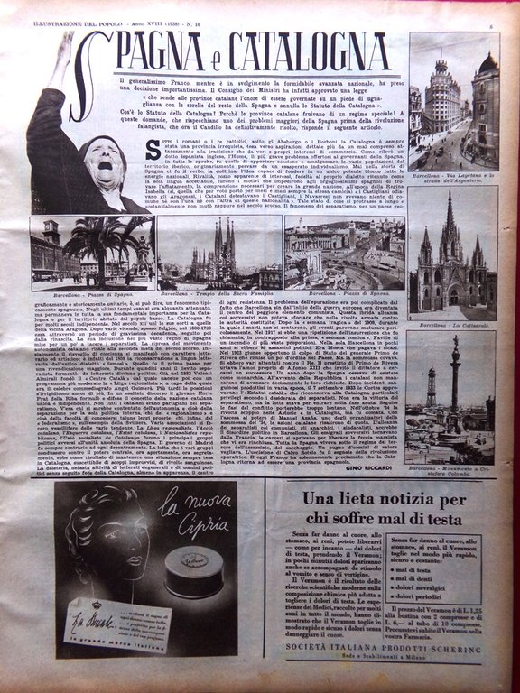 Illustrazione del Popolo 17 Aprile 1938 Spagna Catalogna Cinema Giapponese … | Immagine Gallery 2