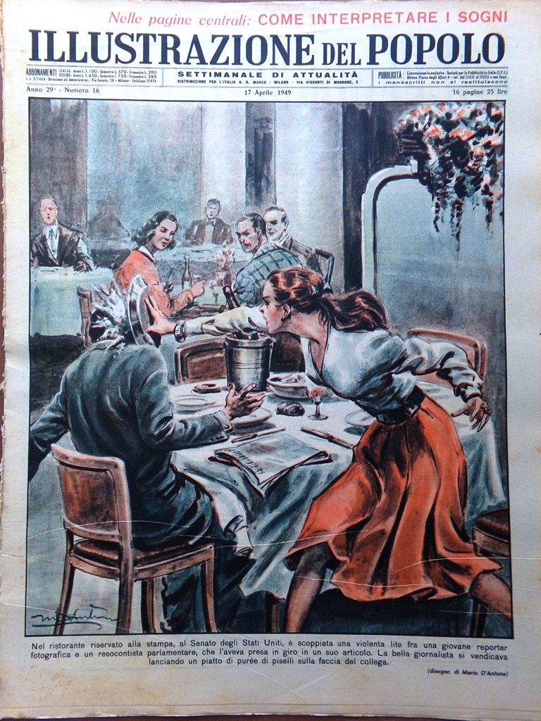 Illustrazione del Popolo 17 Aprile 1949 Sogni Primavera Tito Nozze …