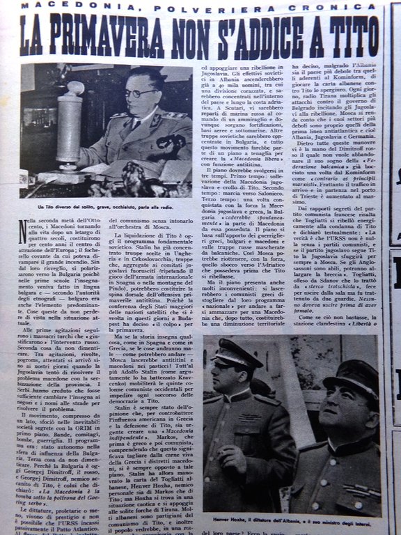 Illustrazione del Popolo 17 Aprile 1949 Sogni Primavera Tito Nozze …