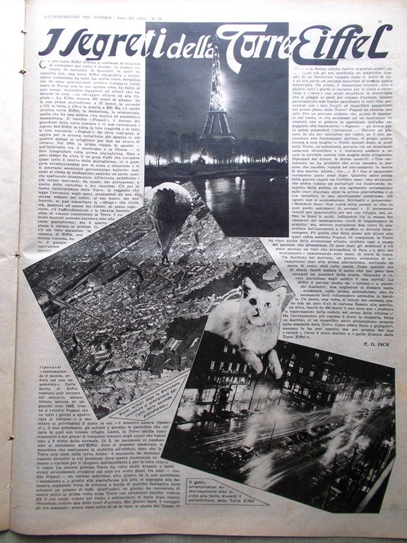 Illustrazione del Popolo 17 Luglio 1932 Torre Eiffel Steppa Diamanti …