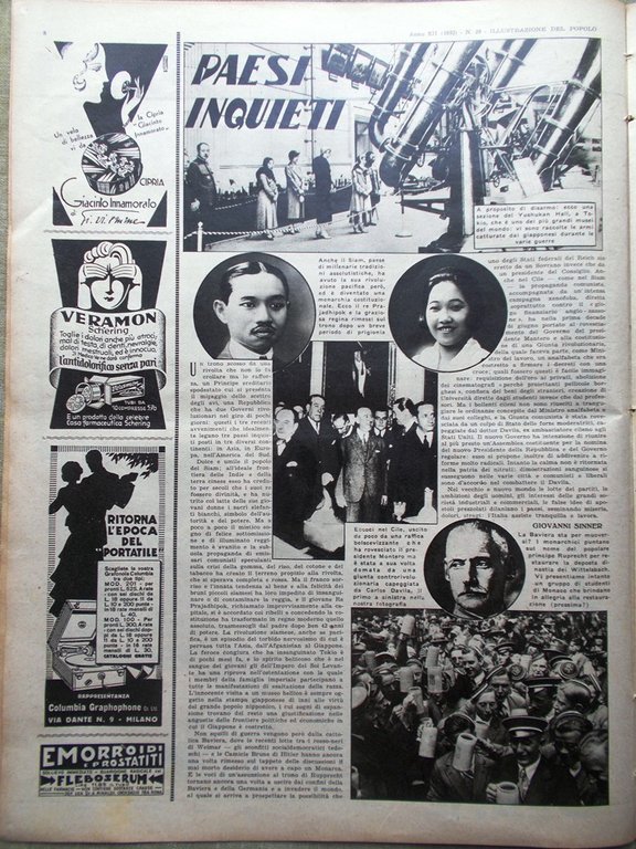 Illustrazione del Popolo 17 Luglio 1932 Torre Eiffel Steppa Diamanti …