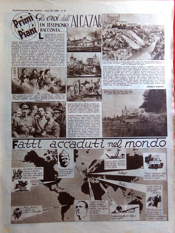 Illustrazione del Popolo 17 Ottobre 1936 Eroi Alcazar Croce del …
