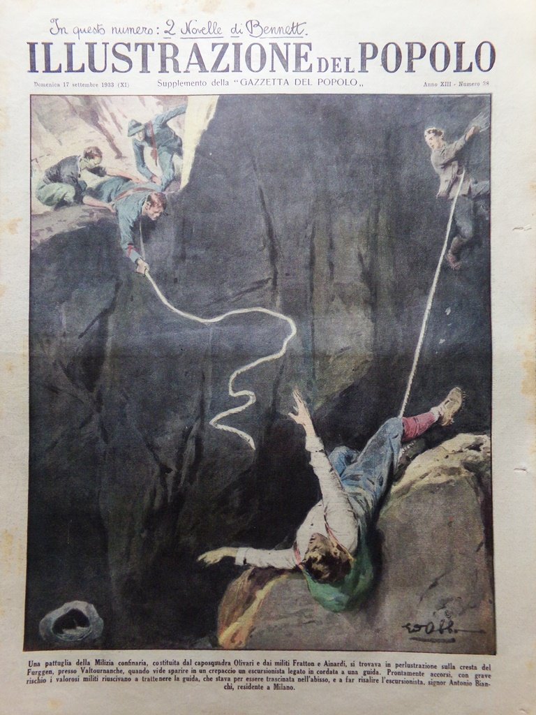 Illustrazione del Popolo 17 Settembre 1933 Giochi Universitari Bennett Bistolfi