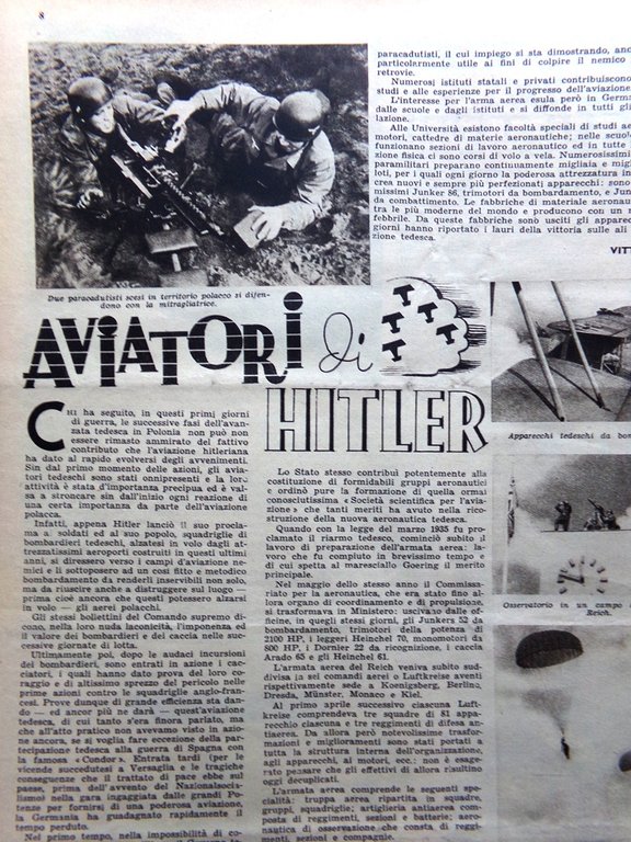 Illustrazione del Popolo 17 Settembre 1939 WW2 Aviatori di Hitler … | Immagine Gallery 4