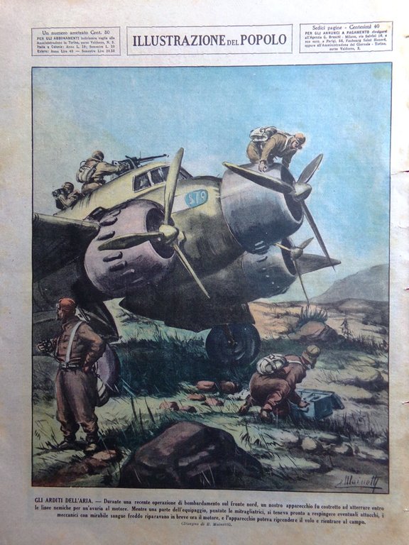 Illustrazione del Popolo 18 Aprile 1936 Crollo Etiopia Gondar Funerali …
